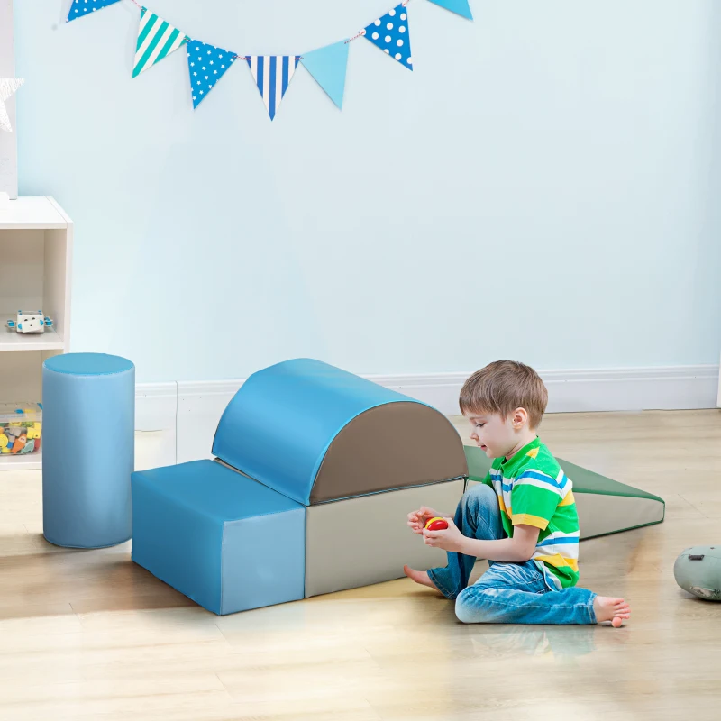 Soozier 5 Piece Climb and Crawl Activity Play Set, Baby Soft Play Set, Foam Climbing Blocks for Toddlers, Kids Preschooler Indoor Play Equipment Contemporary