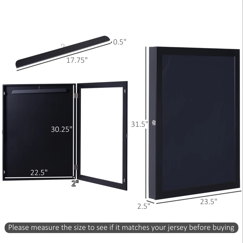 HomCom 24" x 32" Sports Jersey Memorabilia Shadow Box Frame Display Case