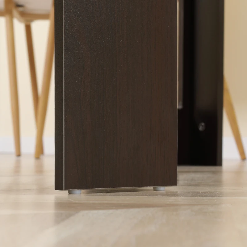 HOMCOM Extendable Dining Table, Expandable Kitchen Table for Small Spaces, Seats up to 6 People, Dark Brown