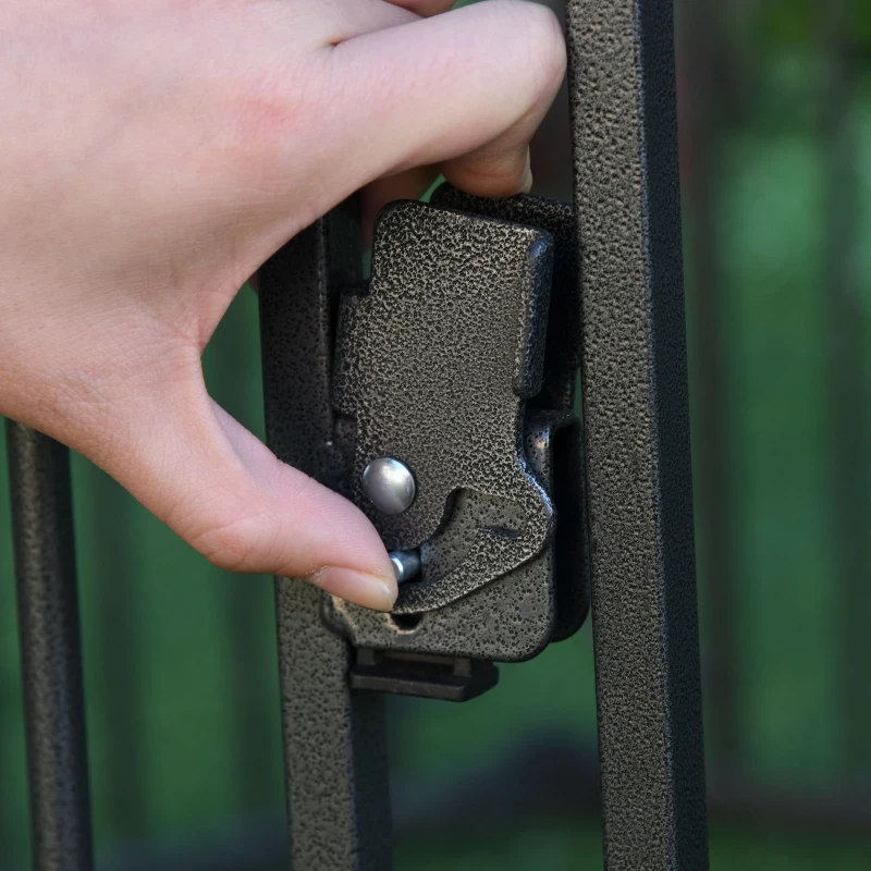 PawHut 48" x 41" Heavy-Duty Metal Dog Playpen, Outdoor Pet Cage Kennel, Puppy Exercise Fence Barrier with Weather-Resistant Polyester Roof, Locking Door, & Metal Frame