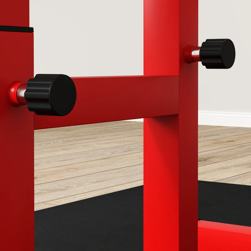 Soozier 265 LBS Preacher Curl Bench for Strength Training, Adjustable Seated Arm Isolated Barbell Dumbbell Bicep Station, Red