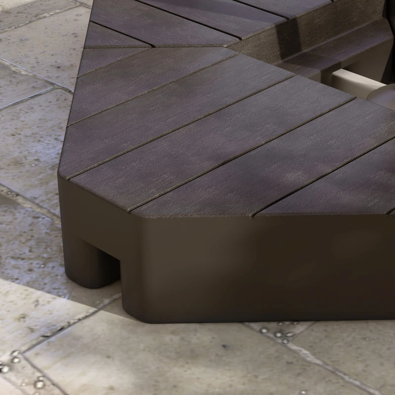 Outsunny Offset Umbrella Base Outdoor Umbrella Weights, 132 lb. Capacity Water or 176 lb. Capacity Sand, Brown