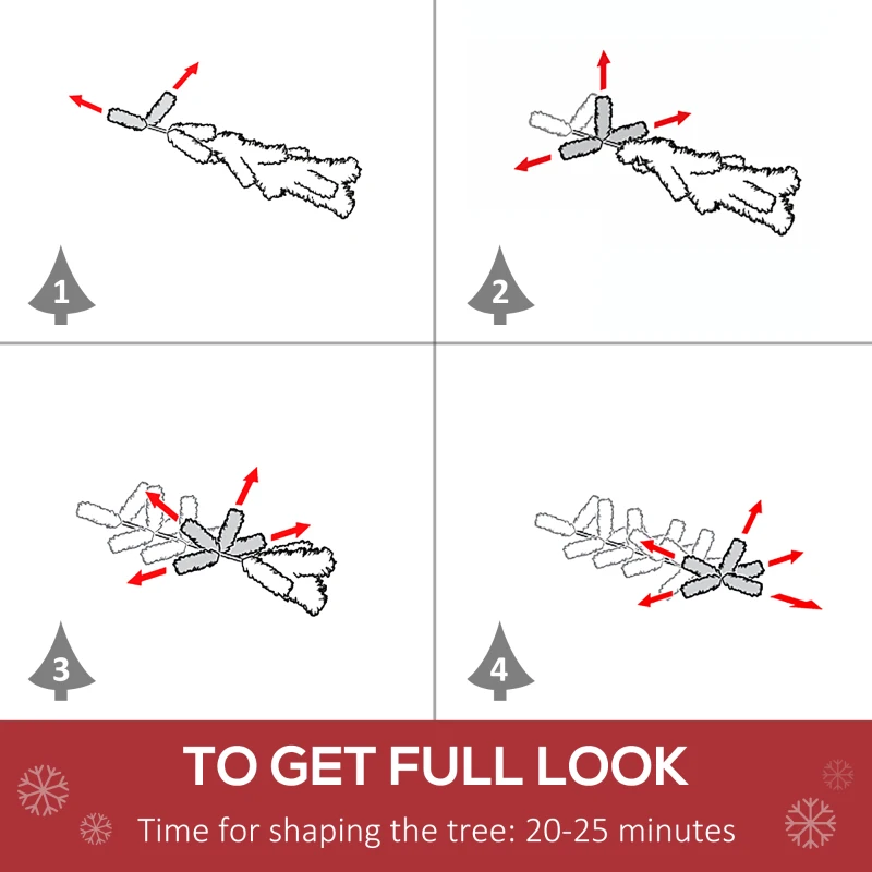 HOMCOM 5FT Artificial Pop-Up Christmas Tree Holiday Home Decoration, Green for Party