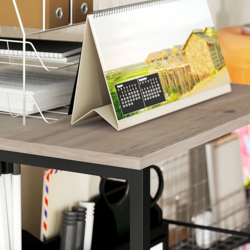 Vinsetto Vertical Filing Cabinet, Tall File Cabinet with 2 Drawers, Hanging Bars for Letter and A4 Size, Distressed Grey