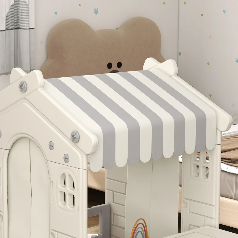 Qaba Kids Playhouse, Indoor Sleek Play House Cottage Pretend Role Games, with Arched Doors, for Ages 1-6 Years