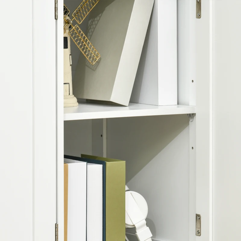 HOMCOM Modern Sideboard, Buffet Cabinet with Storage Cabinets, Drawers and Adjustable Shelves for Living Room, White
