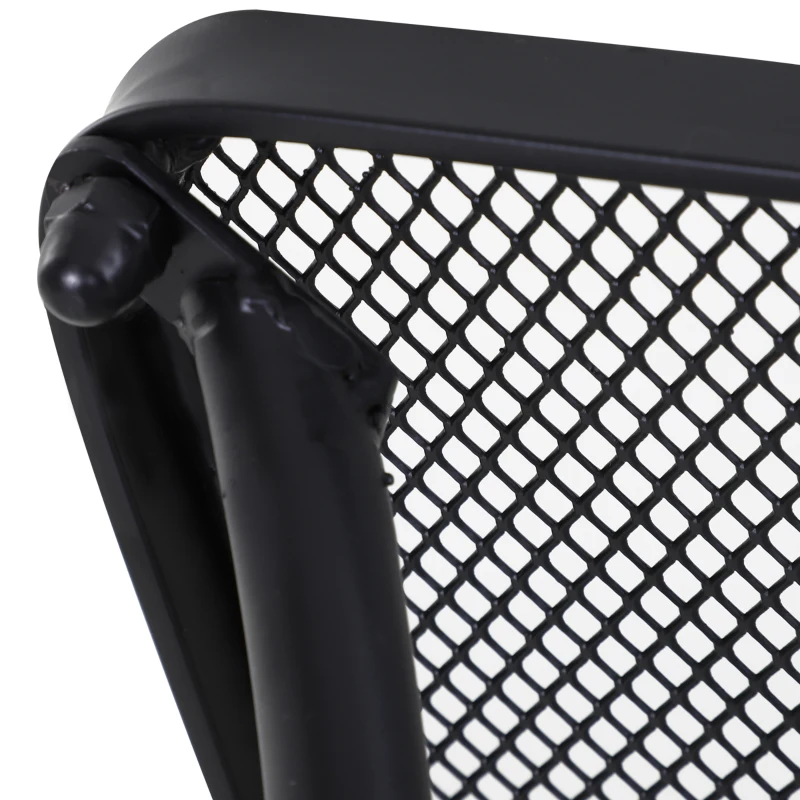 Outsunny 18"x18"x20" Square Garden Metal Bistro Table Outdoor Patio Coffee Side Desk, Black