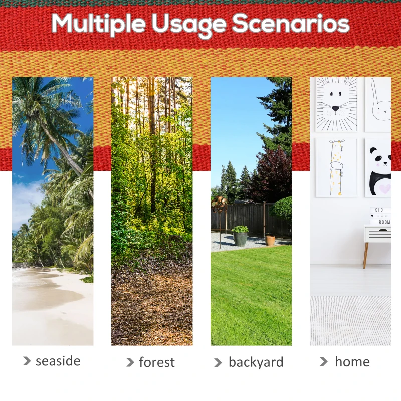 Outsunny 79"x40" Outdoor Hammock Bed Swing Chair, Patio Lounge Garden Camping Hiking Travel Hammock Only for Backyard, Garden