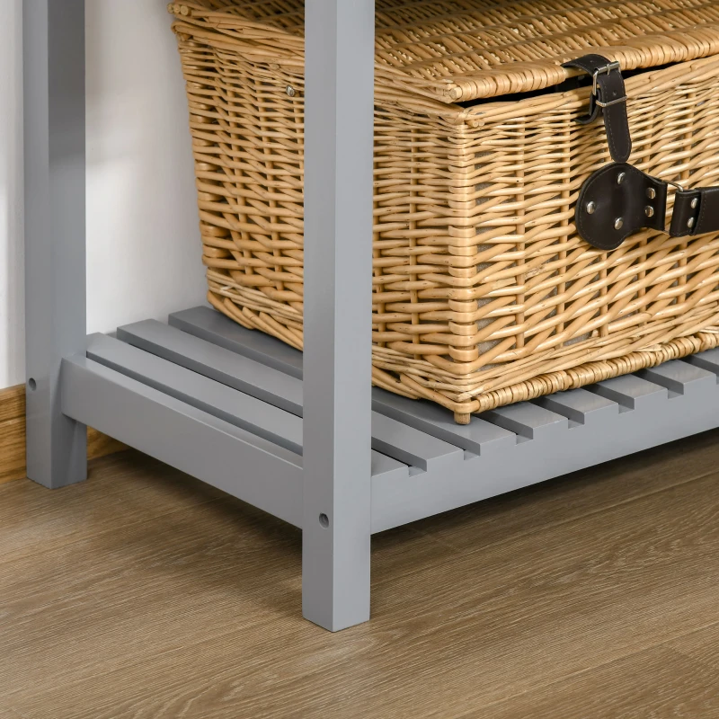 HOMCOM Sideboard Buffet Cabinet with Storage, Modern Coffee Bar Cabinet with 4 Drawers and Slatted Bottom Shelf, Console Table for Kitchen, Living Room, Dining Room, Hallway, Gray