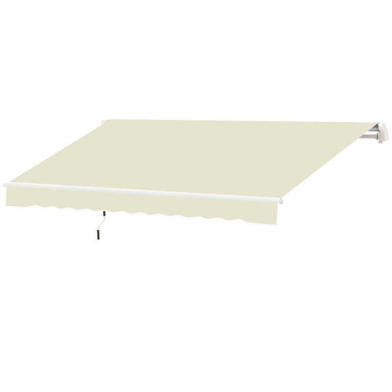 Outsunny 10' x 8' Retractable Awning Fabric Replacement Outdoor Sunshade Canopy Awning Cover, UV Protection, Cream White