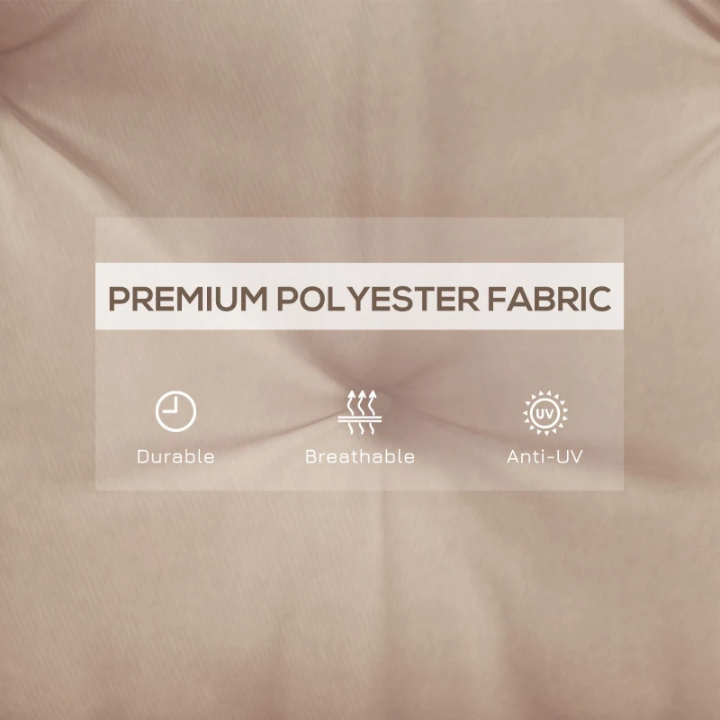 Outsunny 2 Seater Garden Bench Cushion, Soft Thick Outdoor Non-Slip 2 Seater Soft Pad With Backrest for Garden Patio, 47" x 43" x 5", Khaki