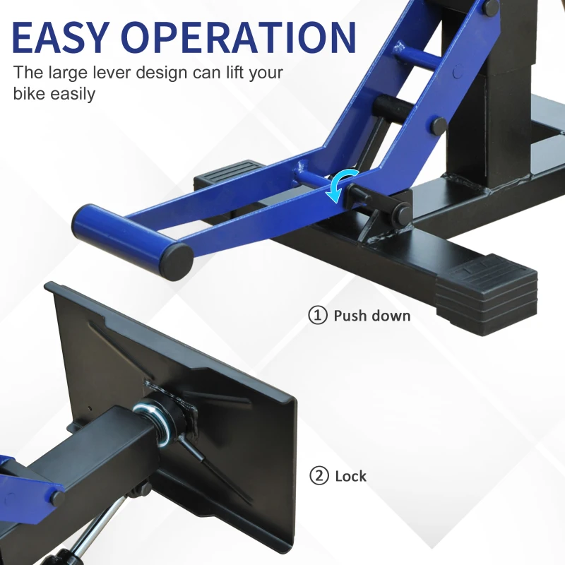 HOMCOM Hydraulic Motorcycle Jack Lift Stand, Repair & Maintenance Hoist Table for Dirt Bike, Pit Bike, Small Motorcycle, Small ATV, or Moped Scooter