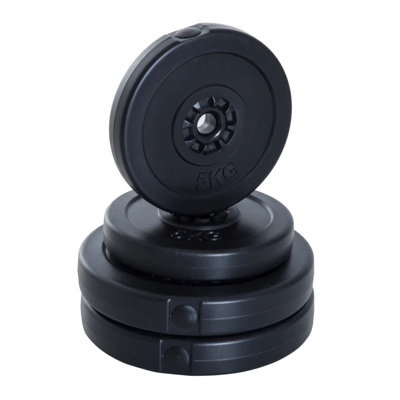 Soozier 4 Piece dumbbell Weight Plates Set 2 x 11lbs and 2 x 22lbs Black (Weights Only)