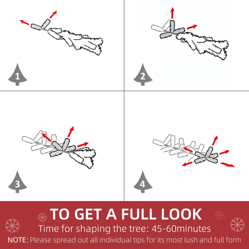 HOMCOM 9' Unlit Snow Flocked Pine Artificial Christmas Tree with Realistic Branches and 1159 Tips, Green