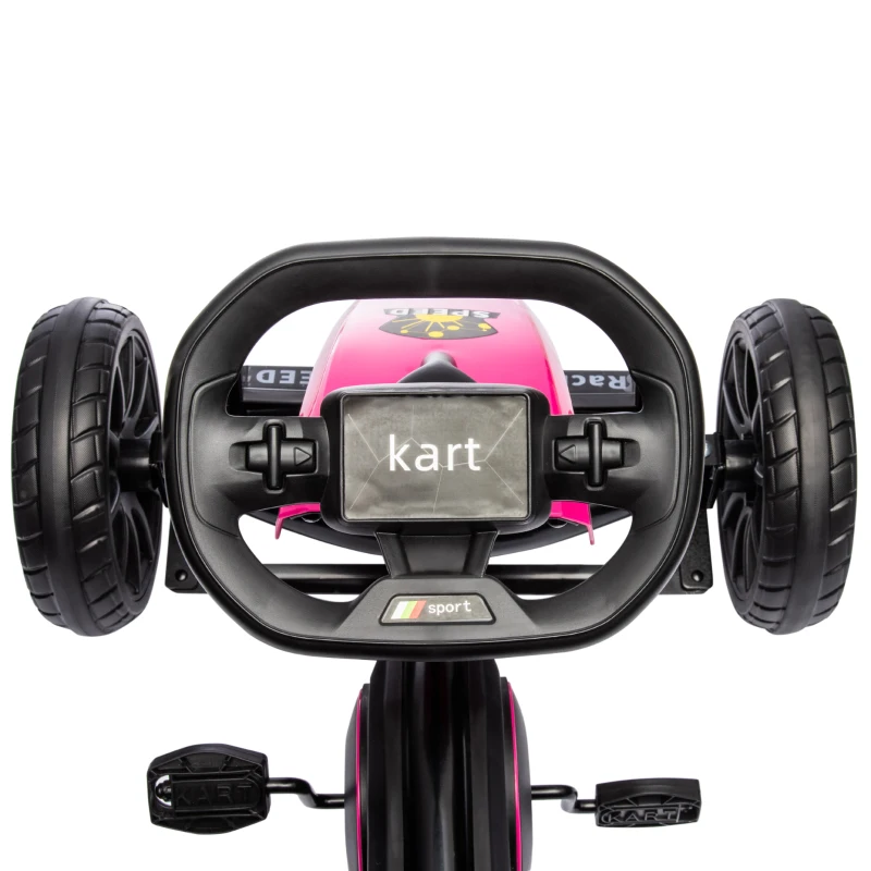 Aosom Kids Pedal Go Kart w/ Swing Axle, Shock-Absorbing Wheels, Pink(m-9)
