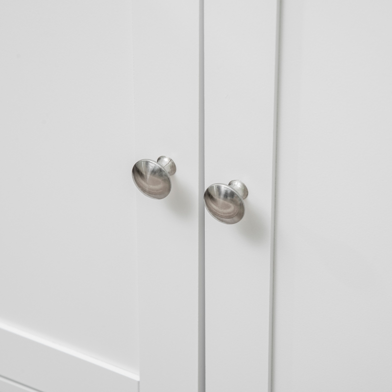 PawHut Modern Cat Litter Box Enclosure with Adjustable Partition for Customizable Space, Cat Washroom End Table for Indoor Cats with Hidden Storage Cabinet Space, White