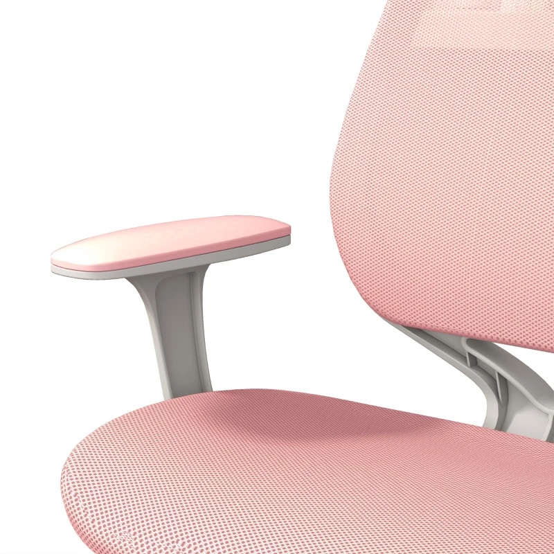 Vinsetto Office Chair, Small Computer Desk Chair with Mesh Back, Swivel Castors, Arm, Pink