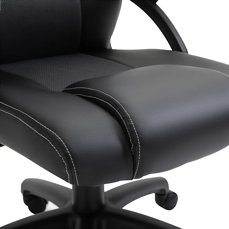 Vinsetto PU Leather Gaming Chair High Back Office Chair with Adjustable Height, Computer Gamer Chair, Grey