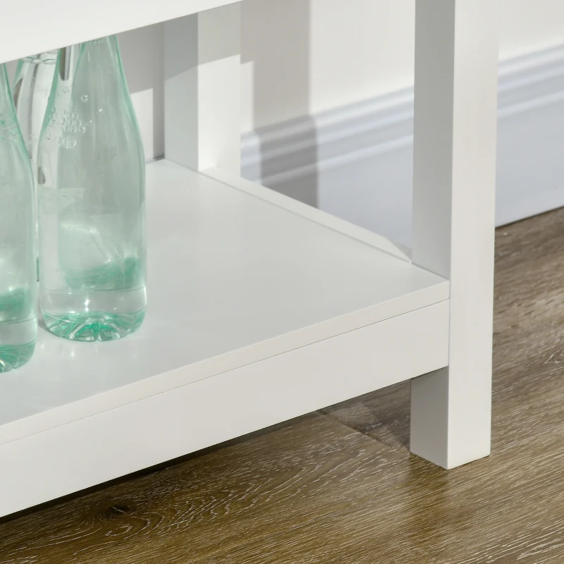 HOMCOM Modern Sideboard, Glass Door Buffet Cabinet with Storage Drawers and Adjustable Shelves, Console Table for Living Room, Kitchen, Entryway, White