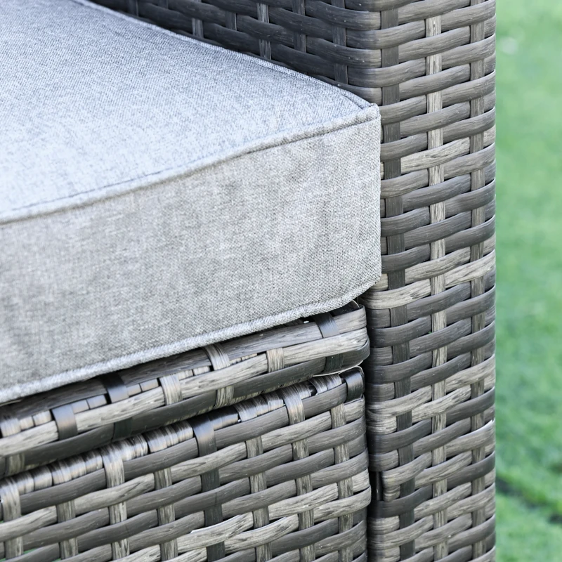 Outsunny Outdoor Swivel Rocker, PE Wicker Dining Chair, 360 Degree Swivel Patio Glider with Cushions for Backyard, Lawn, Garden, Deck, Porch, Steel Frame, Gray