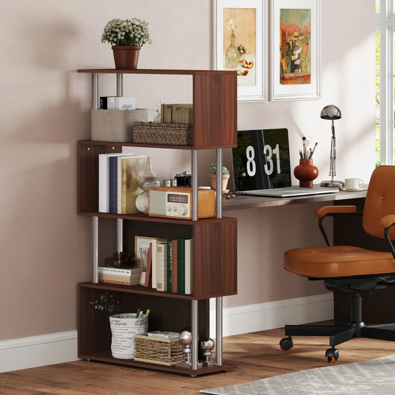 HOMCOM Slim Modern Wooden Bookshelf