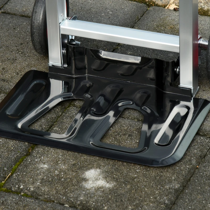 DURHAND Folding Hand Trucks, Aluminum Alloy Dolly Cart with Telescoping Handle and EVA Wheels, 198lbs Capacity for Home Moving and Travel