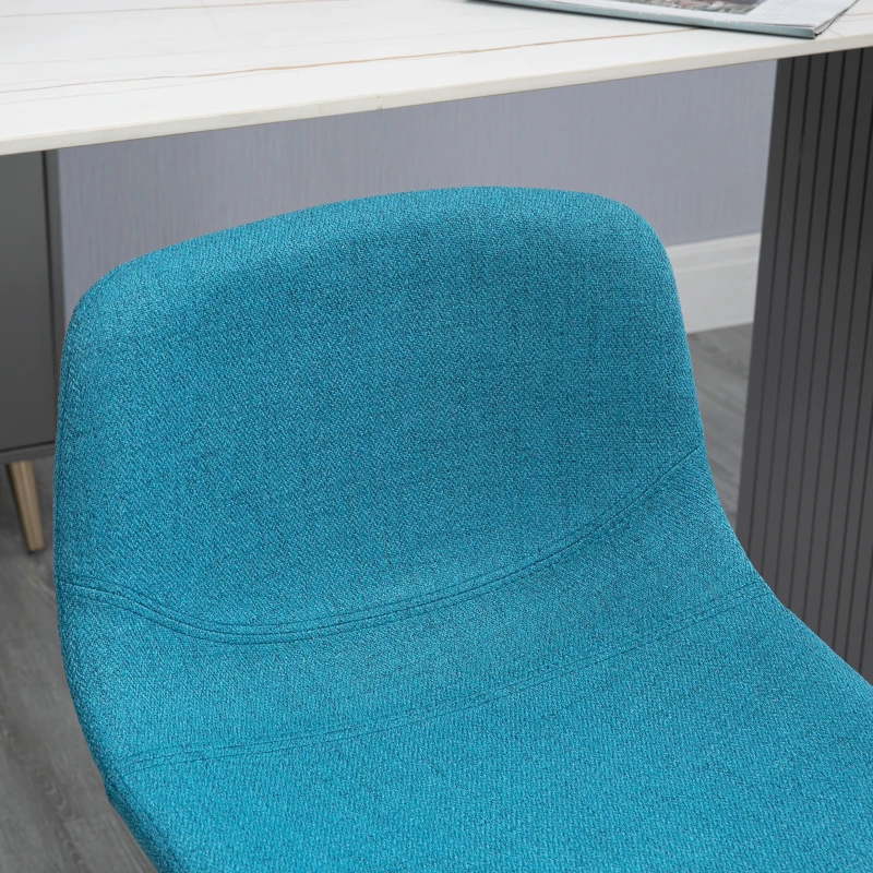 HOMCOM Adjustable Bar Stools, Swivel Bar Height Chairs Barstools Padded with Back for Kitchen, Counter, and Home Bar, Set of 4, Blue