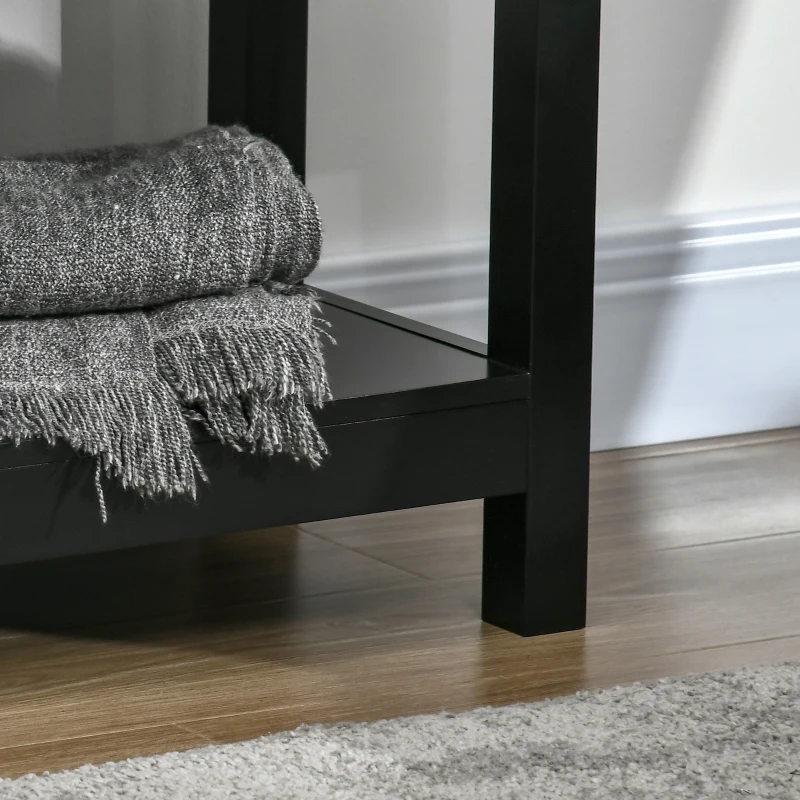 HOMCOM Modern Sideboard, Glass Door Buffet Cabinet with Storage Drawers and Adjustable Shelves, Console Table for Living Room, Kitchen, Entryway, Black