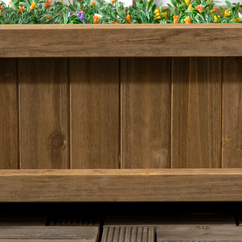 Outsunny Garden Planter with Trellis for Climbing Vines, Wood Raised Garden Bed, Planter Box for Garden, Indoor Outdoor, Coffee