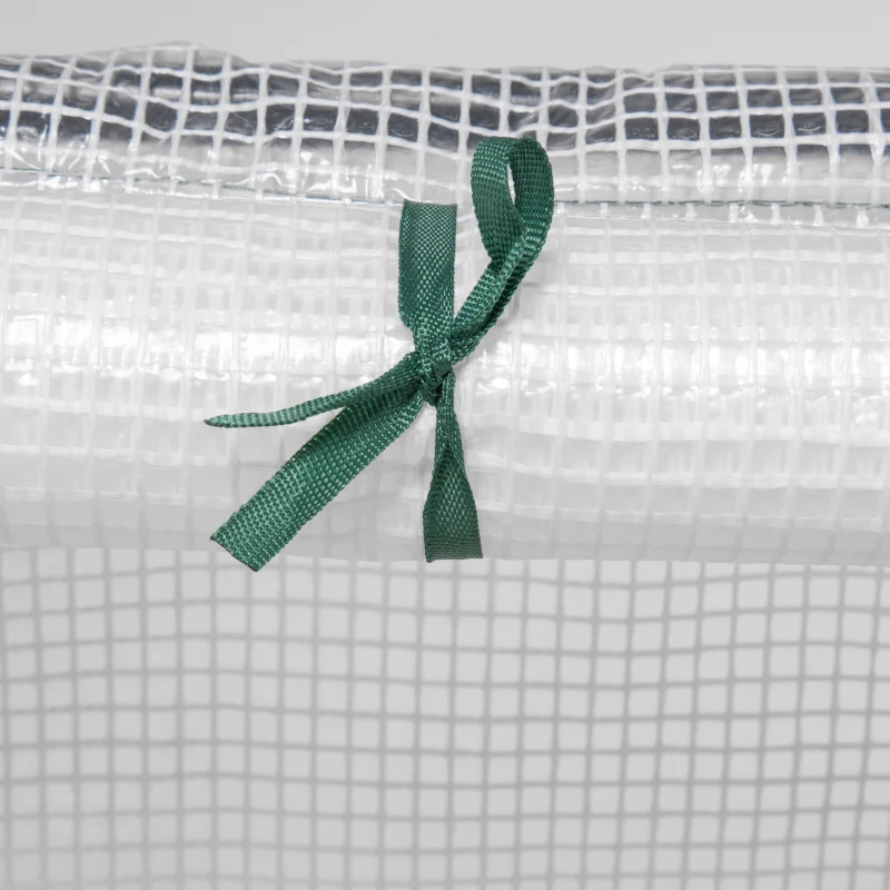 Outsunny Portable Mini Greenhouse, Outdoor Garden with Large Zipper Doors and Water/UV PE Cover, 6' x 3' x 3', White