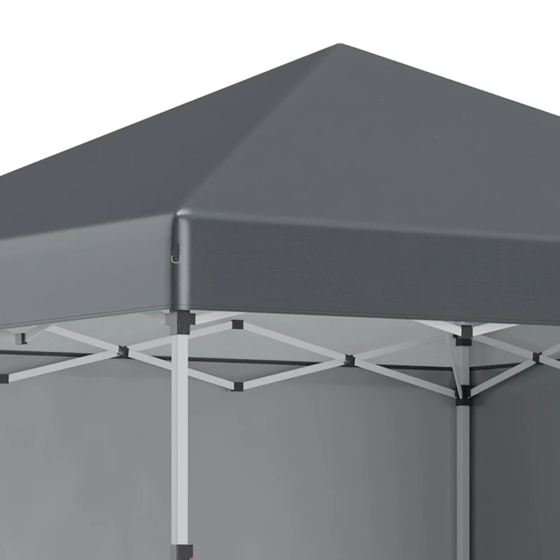 Outsunny 10' x 10' Pop Up Canopy with Sidewalls, Roller Bag, Height Adjustable Instant Tent for Outdoor, Garden, Patio, Dark Grey