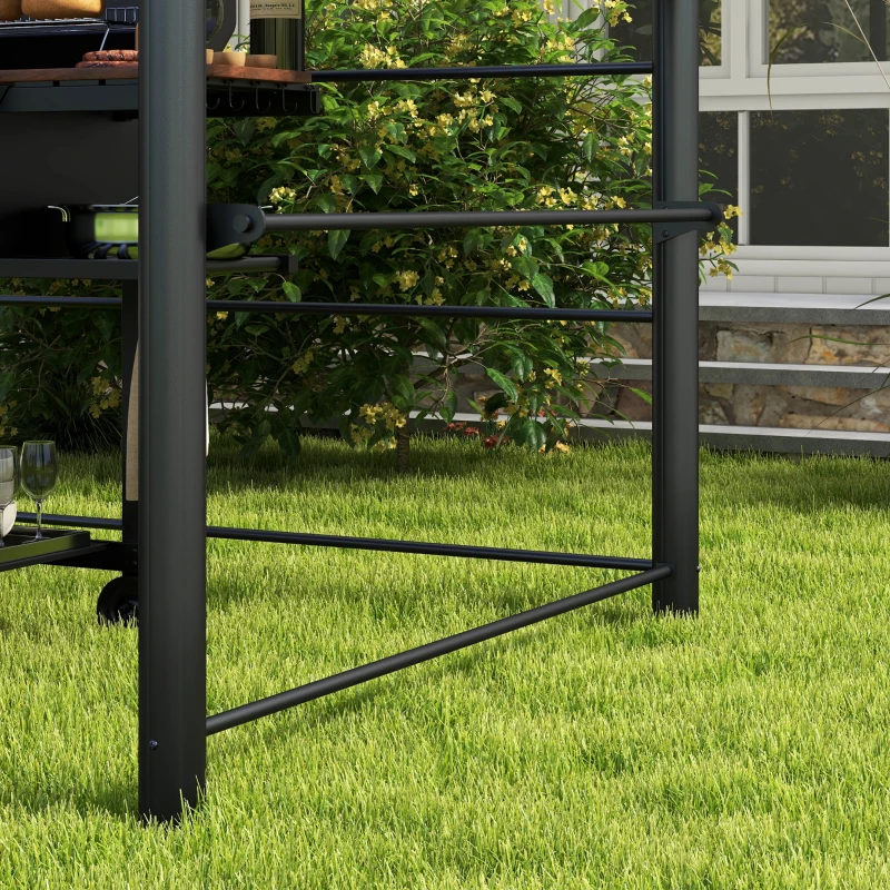 Outsunny 8' x 5' Outdoor Grill Gazebo Canopy Shelter with Vented PC Roof, Side Shleves