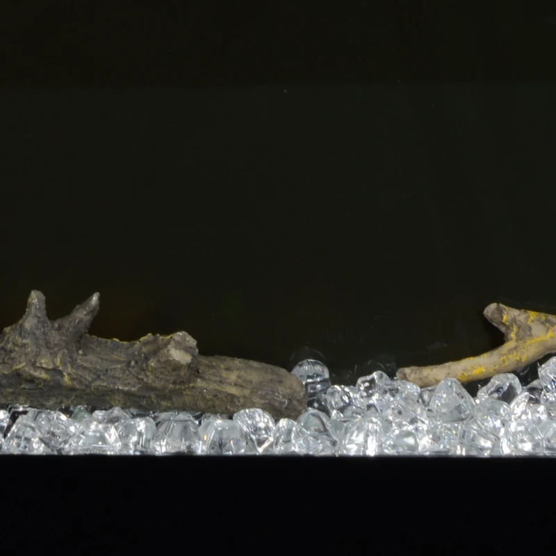 HOMCOM 50" Recessed or Wall Mounted Electric Fireplace Heater with Remote Control, Adjustable Flame Color and Brightness