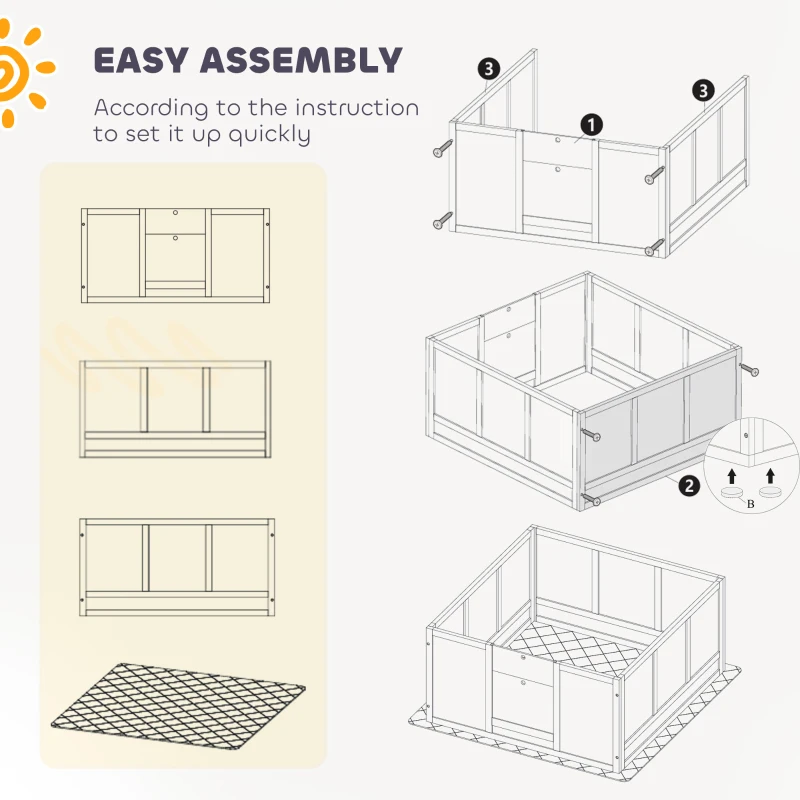 PawHut Whelping Box for Dogs with Whelping Pad, Adjustable Entrance, Non-slip Foot Pads, for Small Dogs, White