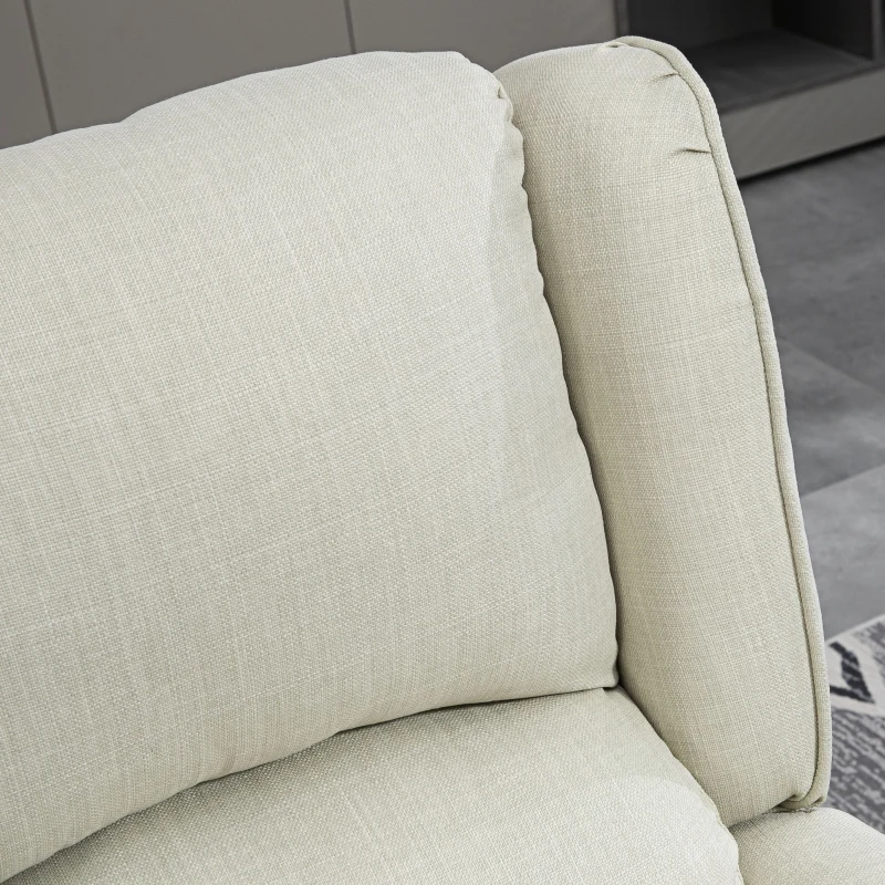 HOMCOM Vibrating Massage Recliner Chair with Heat, Wingback Push Back Reclining Chair for Living Room, Beige