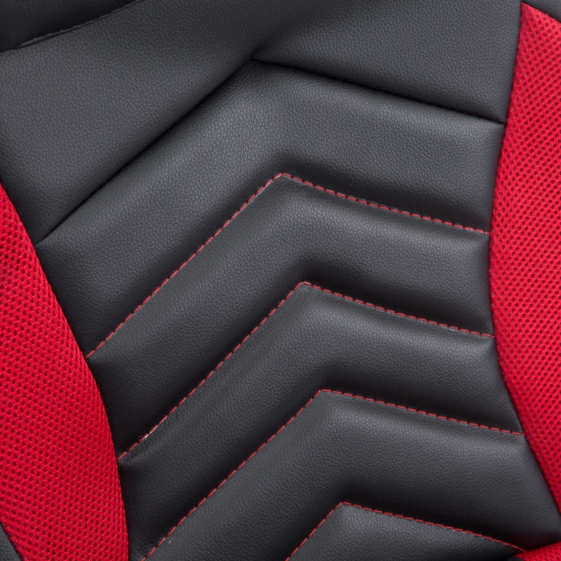 HOMCOM 6 Vibrating Point Massage Computer Gaming Chair 5 Modes, Racing Style Heated Desk Chair Swivel Rolling Chair with Headrest, Red / Black