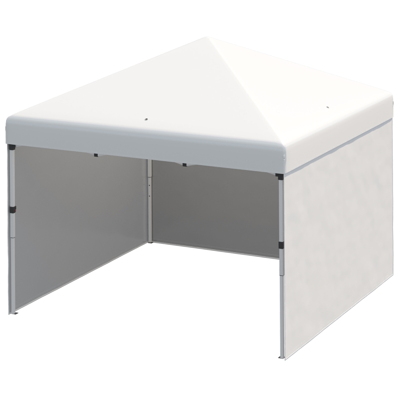 Outsunny 10' x 10' Pop Up Canopy Tent with 3 Sidewalls, Leg Weight Bags and Carry Bag, Height Adjustable, Instant Party Tent Event Shelter Gazebo for Garden, Patio, Cream