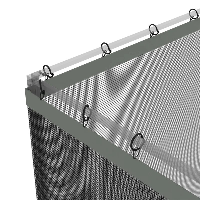 Outsunny Replacement Mosquito Netting for Gazebo 10' x 12' Black Screen Walls for Canopy with Zippers, Dark Grey