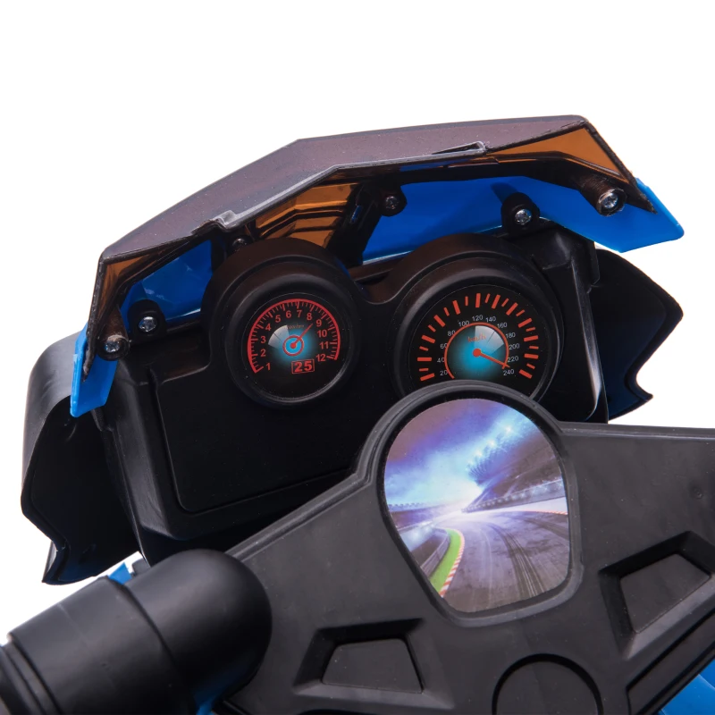 AOSOM Kids Electric Motorcycle Ride-On Toy 6V 3 km/h Max Speed for Kids 18 - 48 months Blue