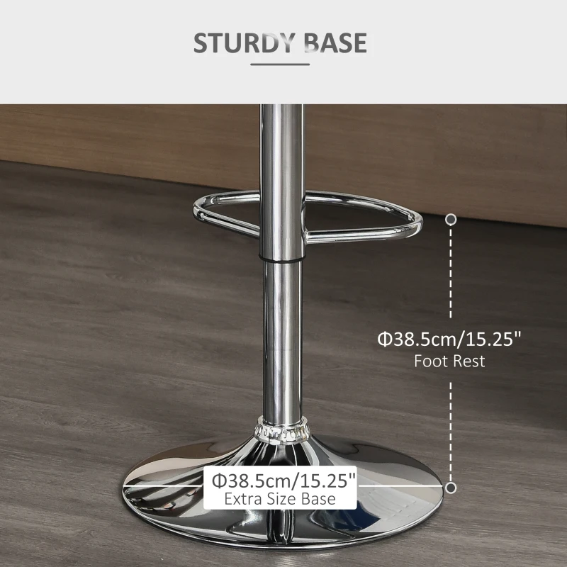 HOMCOM Set of 2 Counter Height Bar Stools Swivel Stool Height Adjustable Bar Chairs with Footrest for Kitchen Dining Home Pub, Black