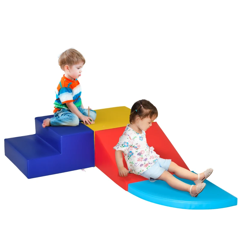 Qaba Foam Play Set for Toddlers and Children Crawling or Sliding, Multicolor