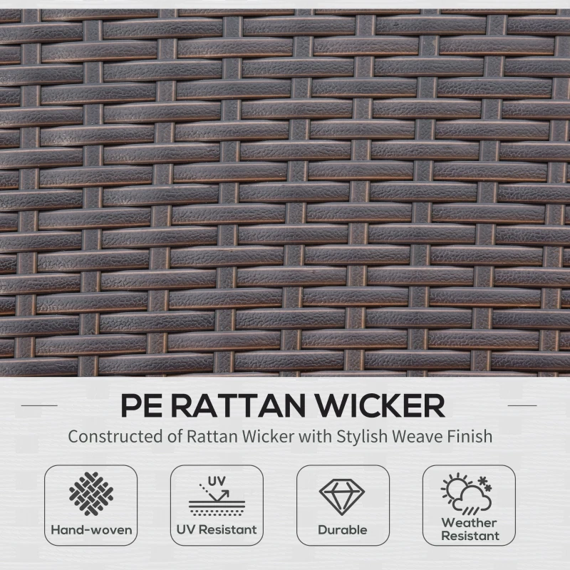 Outsunny 4 PCS Patio PE Rattan Wicker Sofa Set Outdoor Conversation Furniture w/ Two Tier Tea Table & Cushions, Red