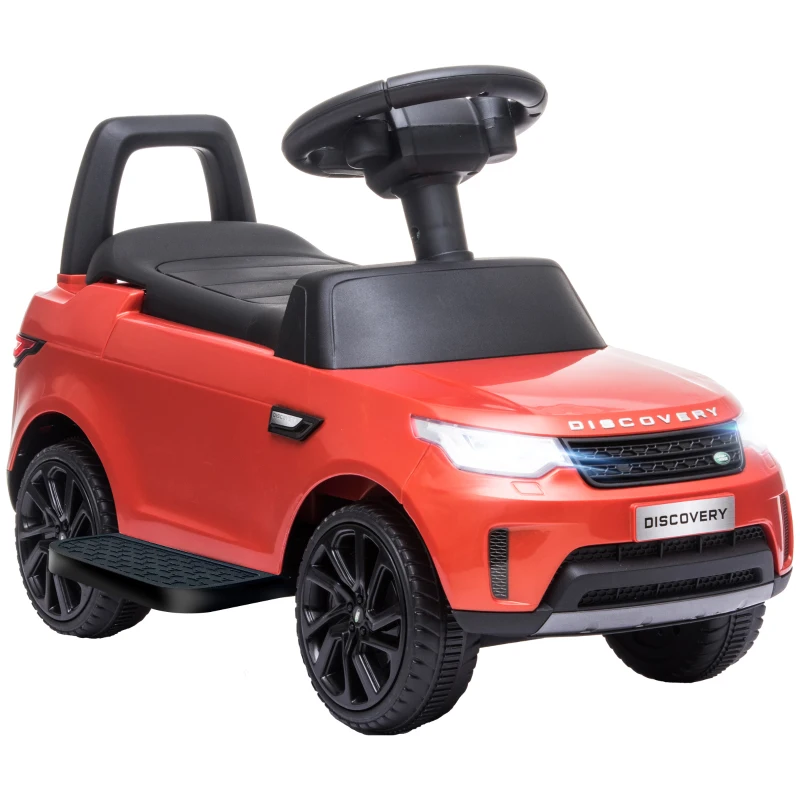 Qaba 2 in 1 Land Rover Licensed 6V Ride on Car Sliding Car Battery Powered Electric Car w/ Headlights Music Horn, Red