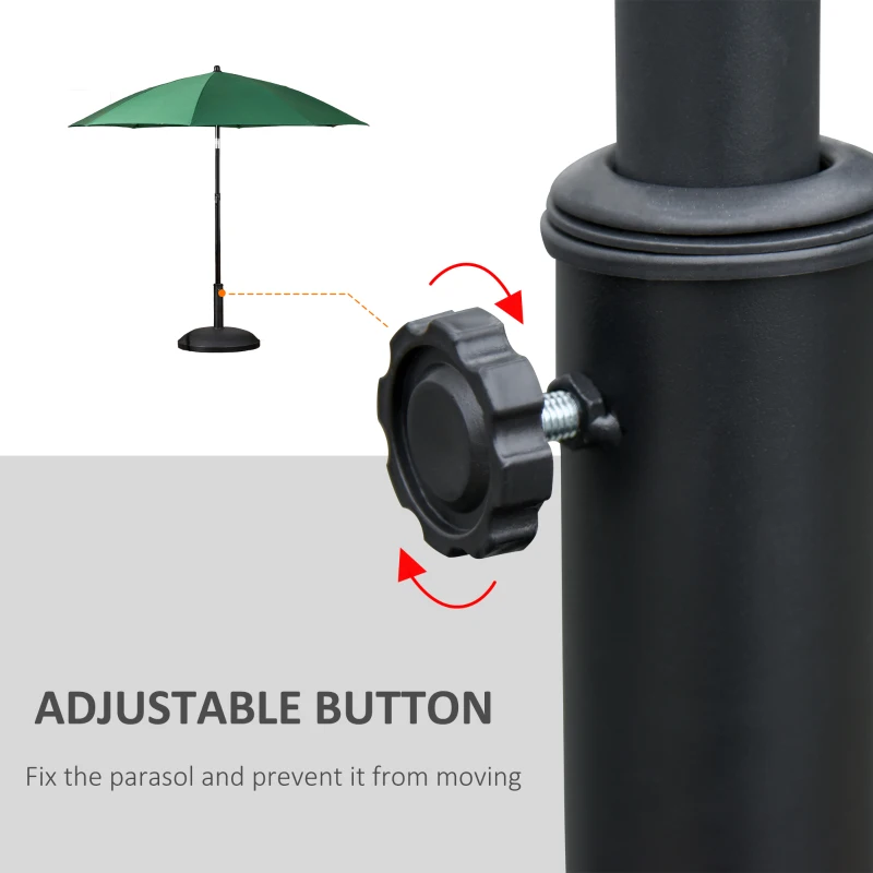 Outsunny 55 lbs Cement Round Umbrella Base Holder 20" Heavy Duty Parasol Stand for Patio, Outdoor, Backyard, Black