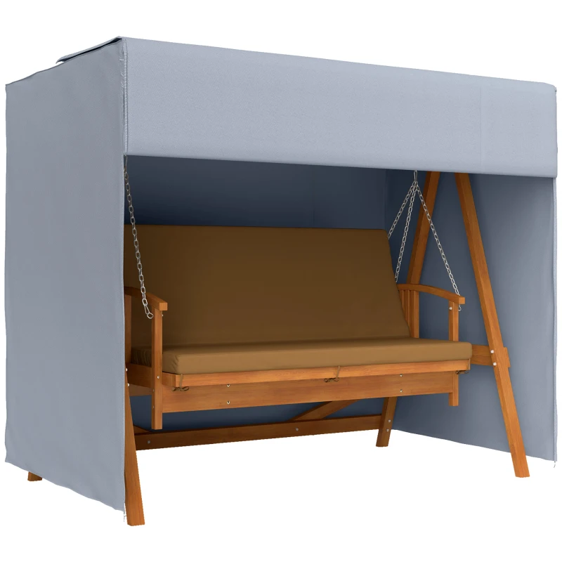 Outsunny Outdoor Patio Hammock Porch Swing Cover with UV, Water, & Dust Fighting Material, 81" x 49" x 65", Dark Gray