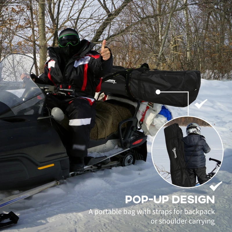 Outsunny 2-3 Person Insulated Ice Fishing Shelter, Pop up Ice Fishing Tent with Windows, Vents and Carry Bag, for Low-Temp -22℉
