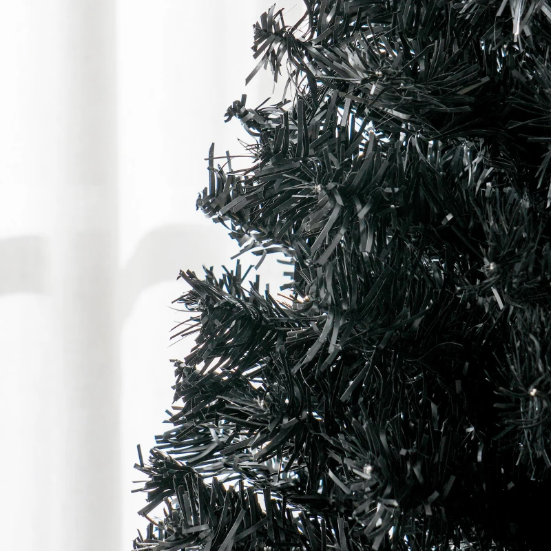 HOMCOM 6FT Pencil Christmas Tree, Artificial Christmas Tree with Automatic Open for Home Party, Black