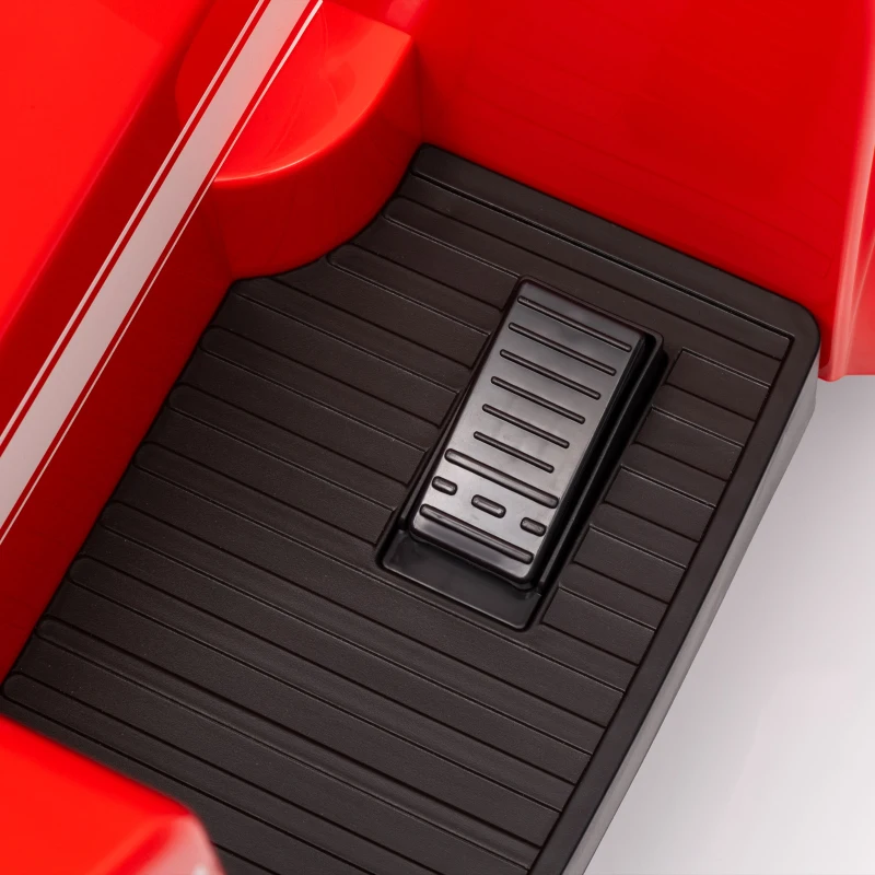 Qaba 12V Ride on Fire Truck with Siren, Flashing Lights Fire Extinguisher, Soft Start, Horn Music, Red