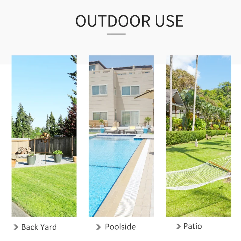 Outsunny Patio Hammock Chair, Hanging Rope Hammock Swing for Indoor & Outdoor Use with Backrest, Cotton-Polyester Blend, Fringe Tassels, Cream White