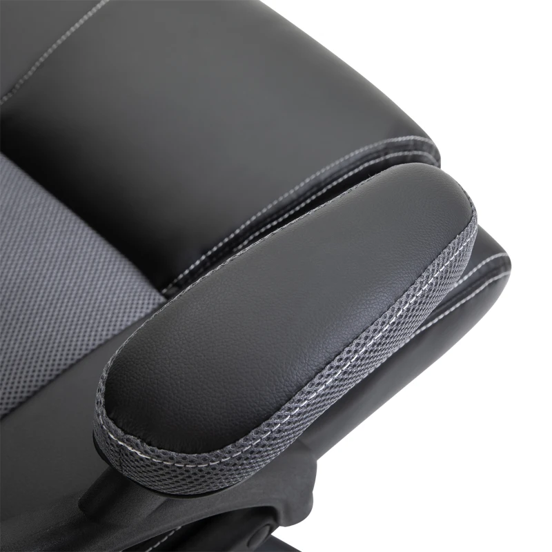 Vinsetto PU Leather Gaming Chair High Back Office Chair with Adjustable Height, Computer Gamer Chair, Grey